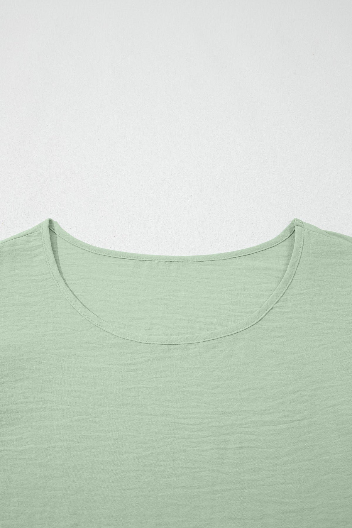 Plus Size Solid Crew Neck Ruffle Sleeve Top