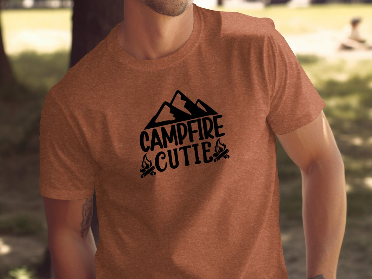 Campfire Cutie With Mountain Silhouette Graphic T-Shirt