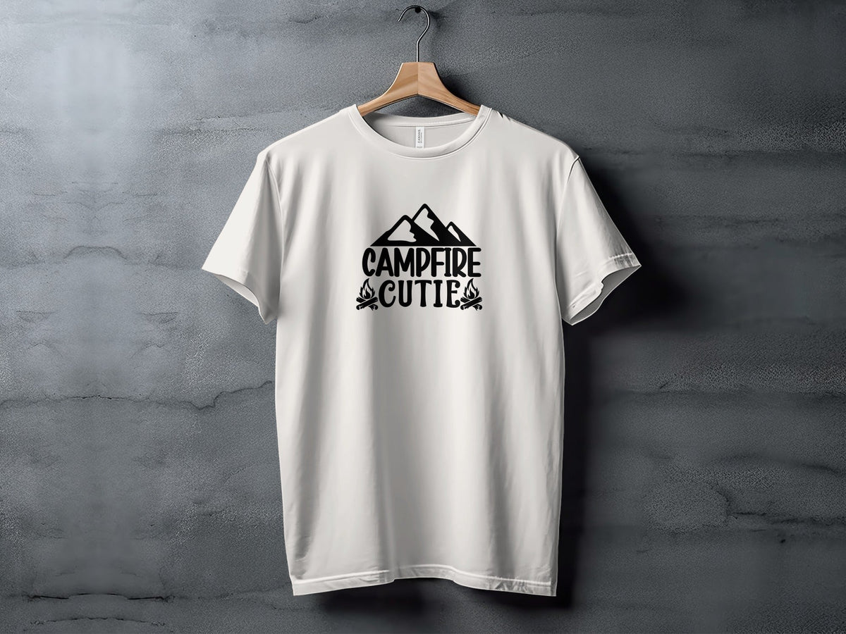 Campfire Cutie With Mountain Silhouette Graphic T-Shirt