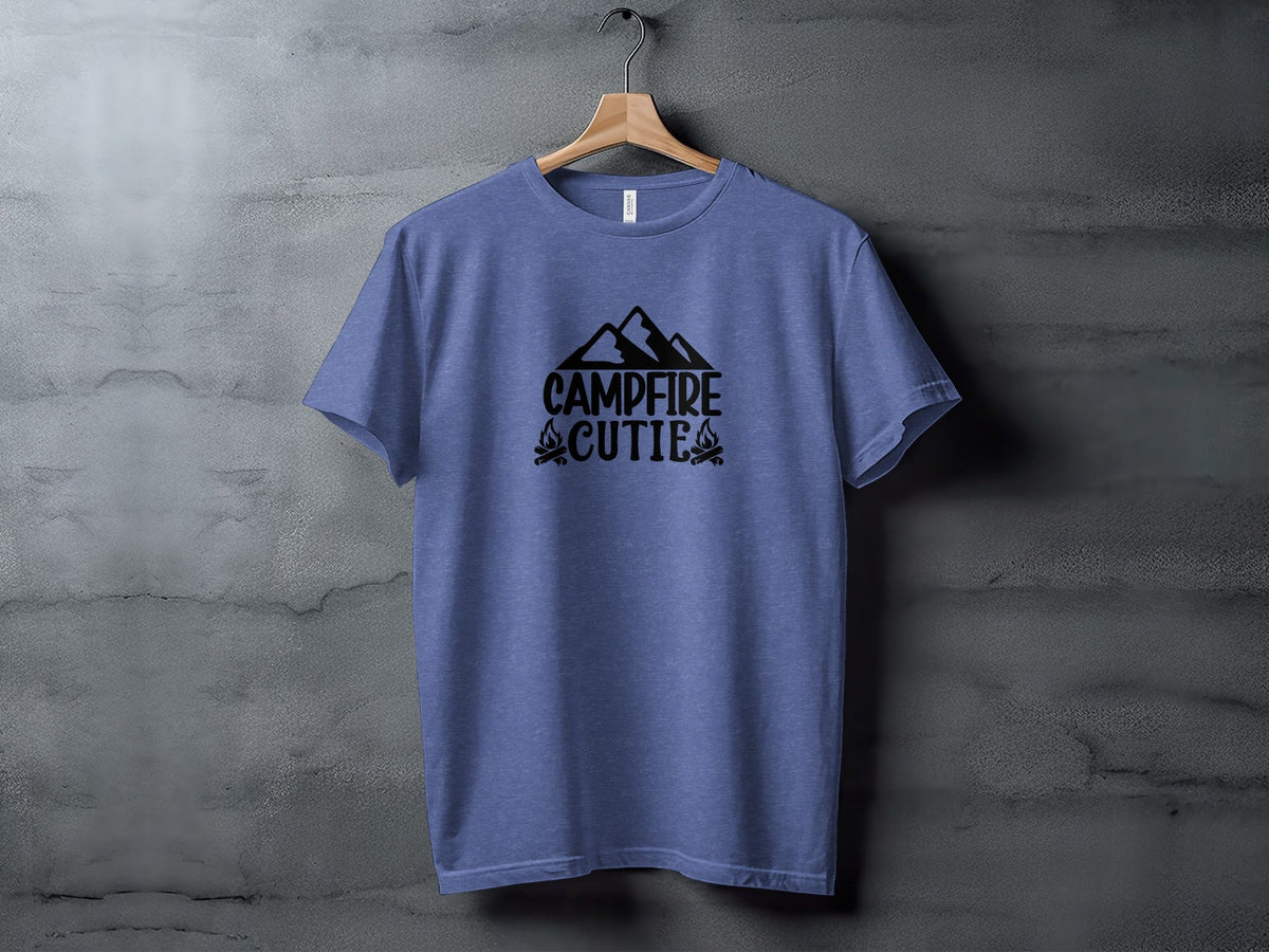 Campfire Cutie With Mountain Silhouette Graphic T-Shirt