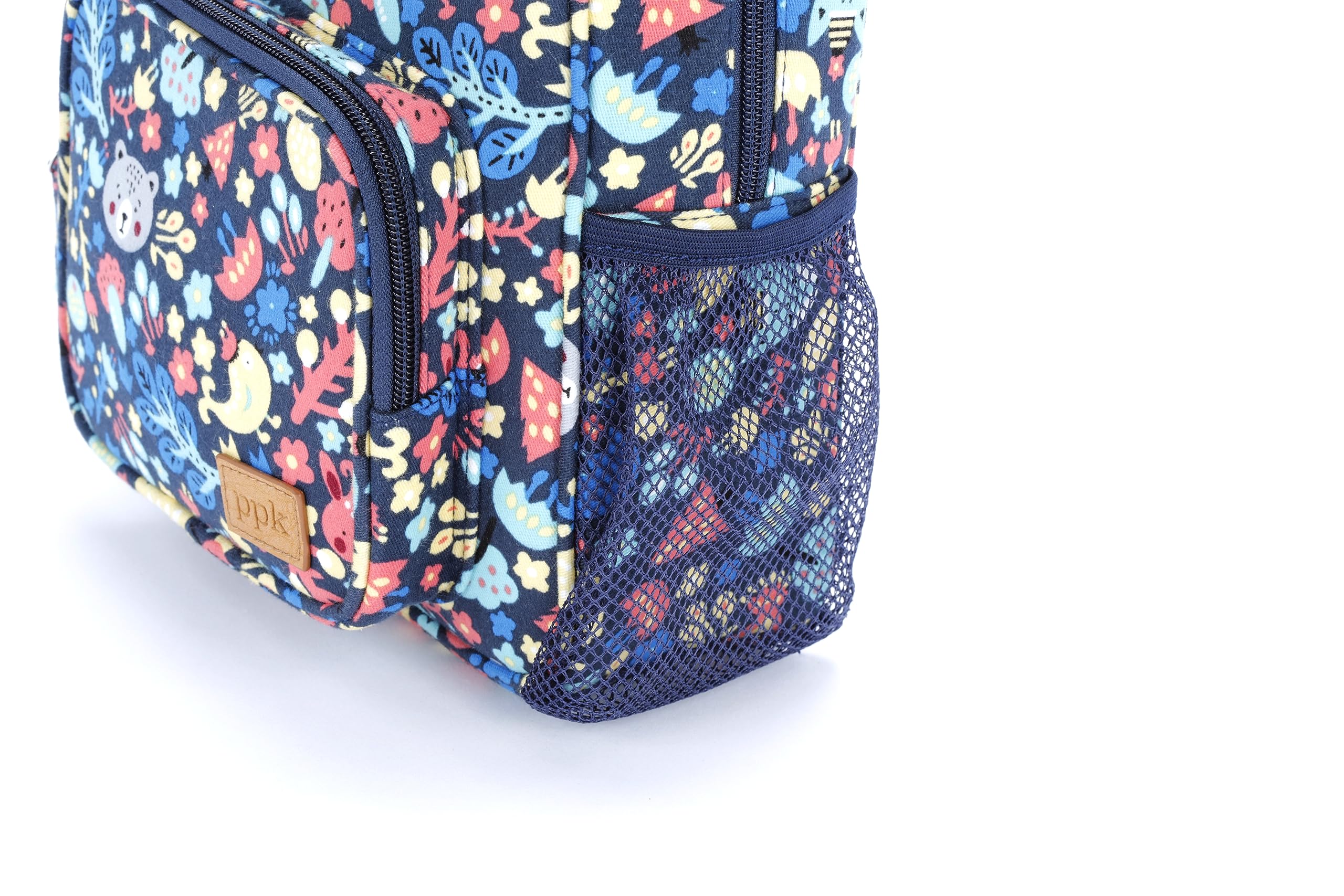 Toddler/Little Kids Forest Animals Mini-Size Backpack with Pockets- Fun Print, Practical Design- Navy