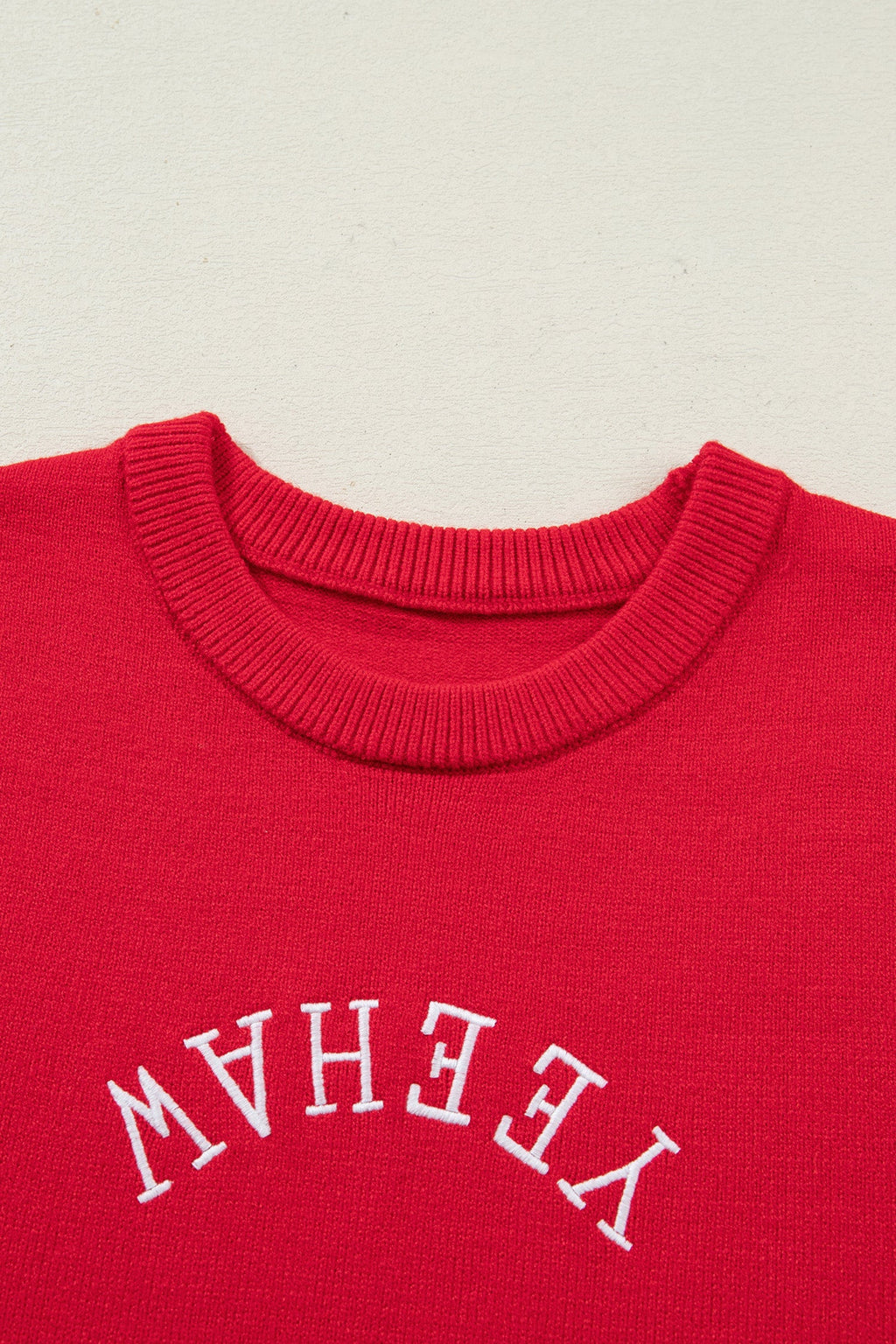 Western YEEHAW Embroidered Short Sleeve Sweater