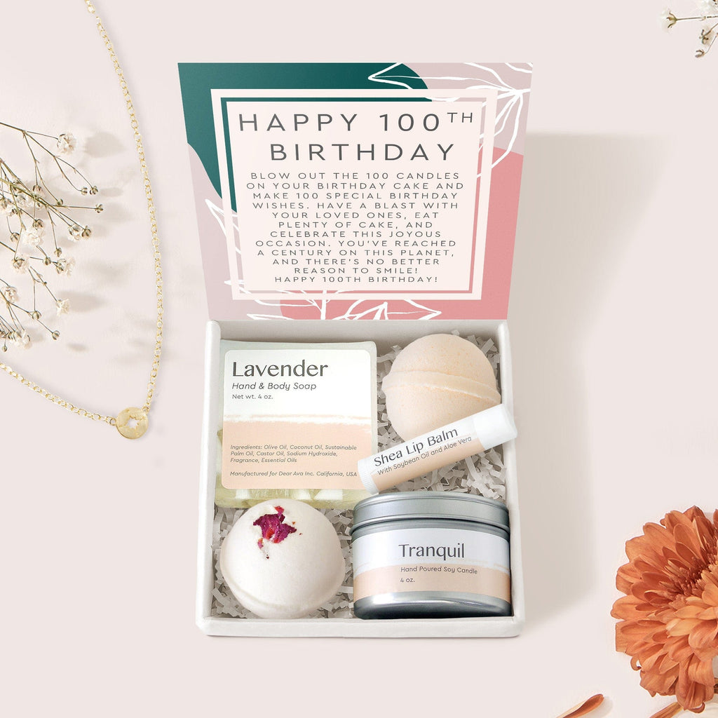 100th Birthday Compass Necklace Spa Gift Box Set