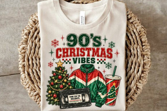 90s Christmas Vibes Graphic Tee