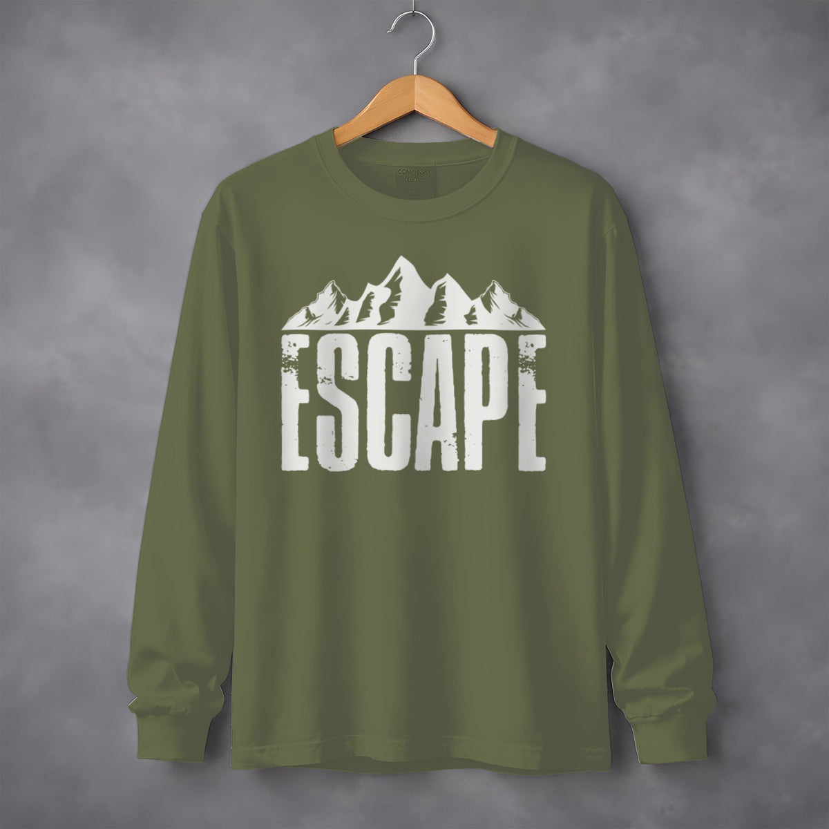 Escape to Nature with Mountain Graphic Art Long Sleeve T-Shirt