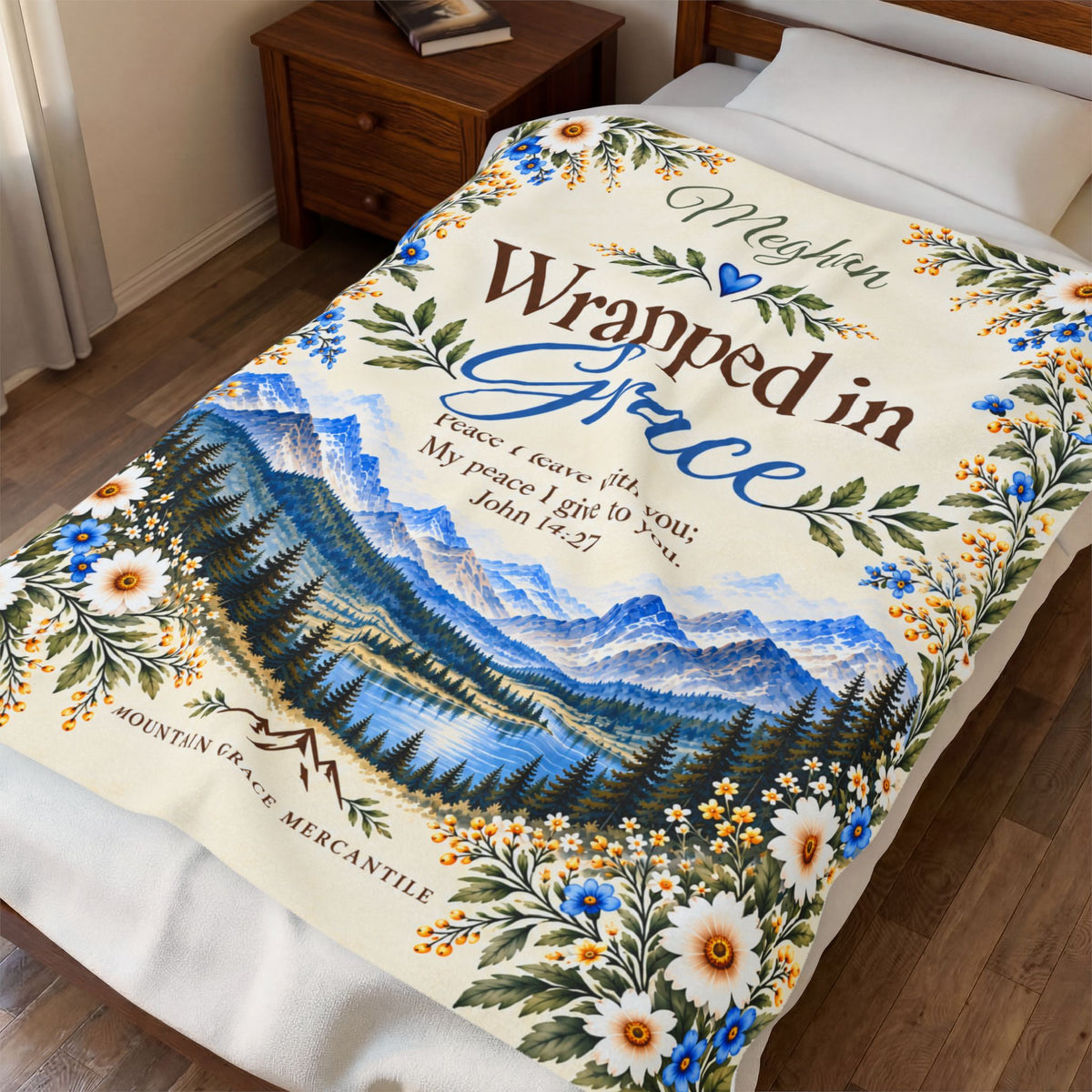 Wrapped in Grace Personalized Prayer Blanket | Christian Scripture Gift