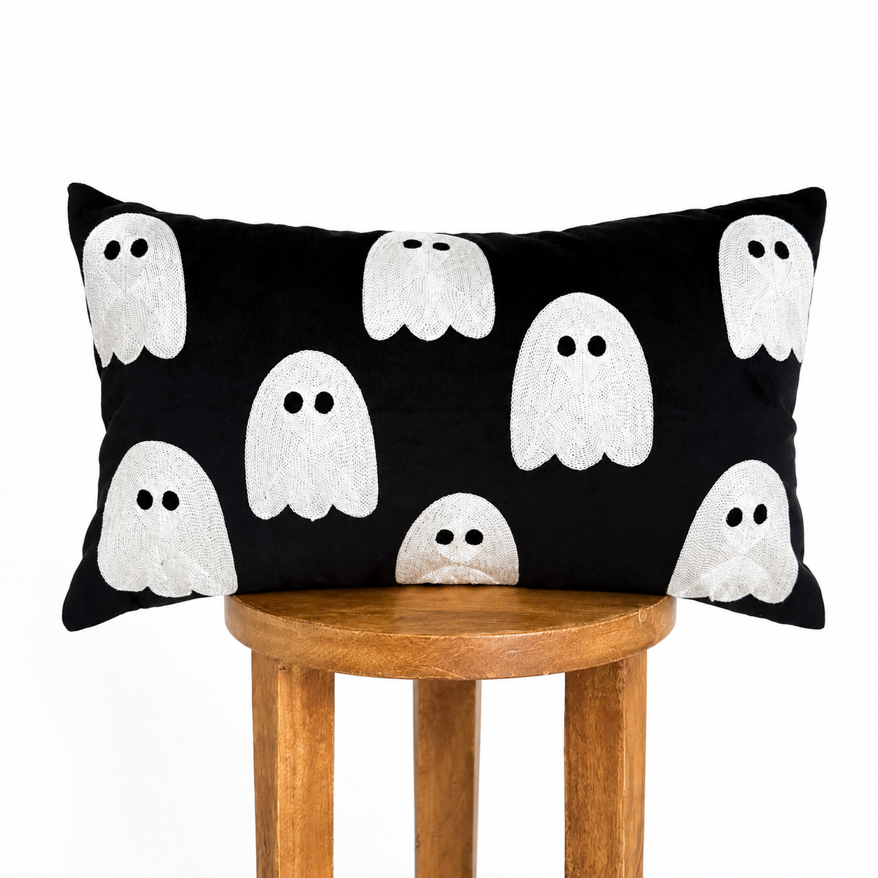 Black Ghost Lumbar Pillow Cover