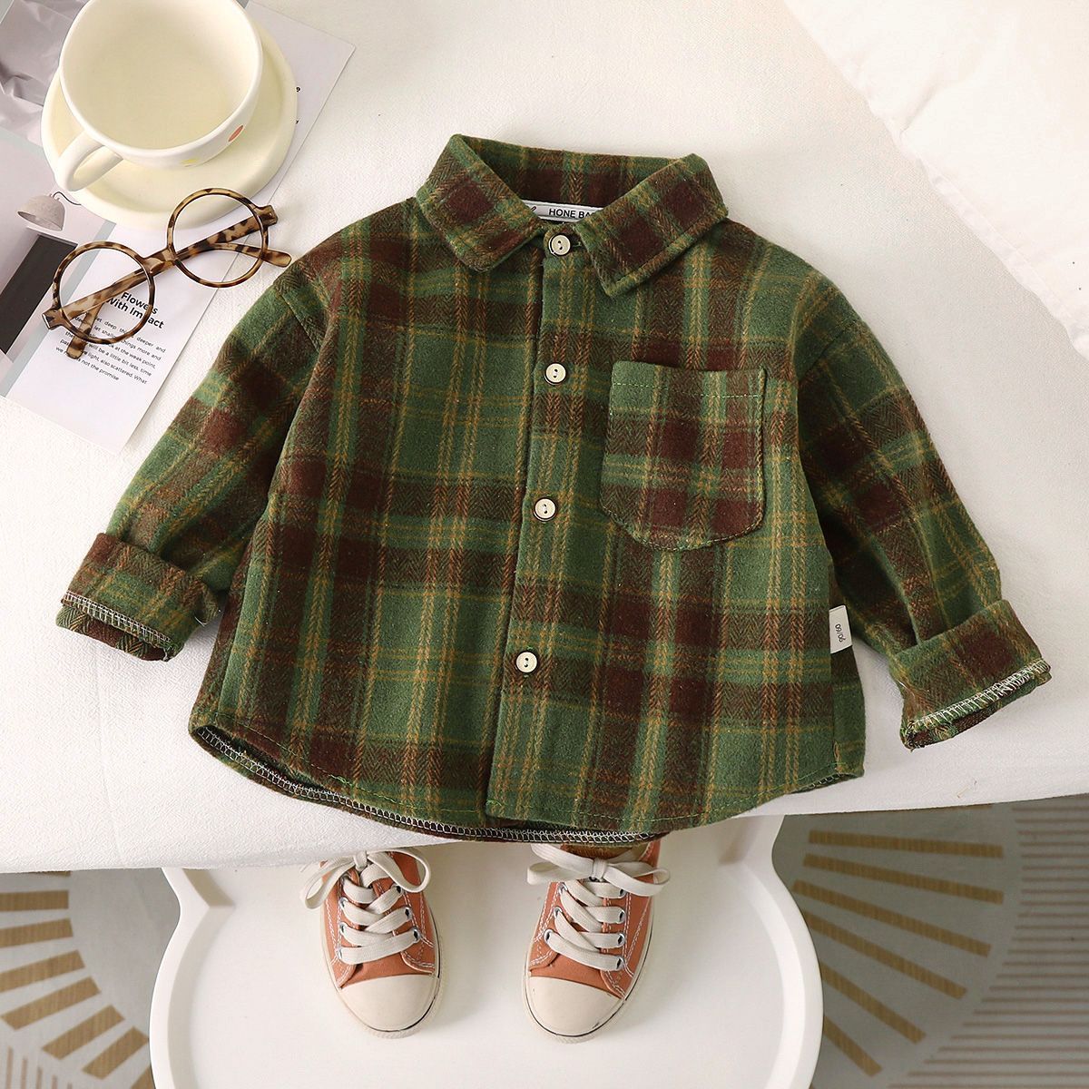 Spring And Autumn Children's Clothing Children's Casual Plaid Shirt