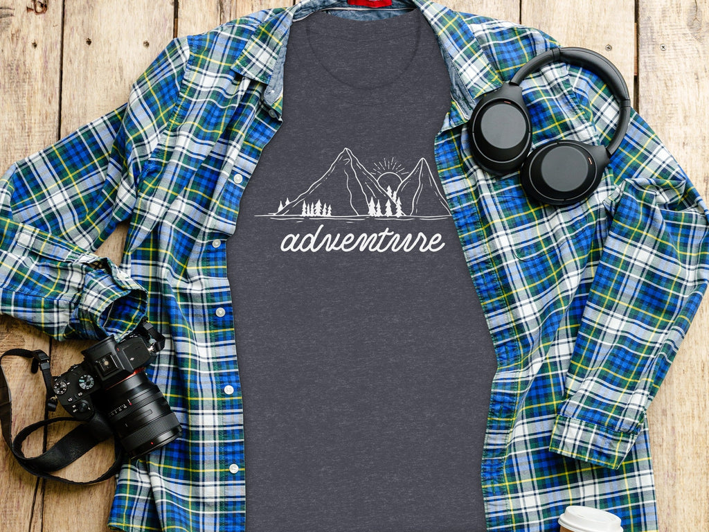 Adventure Awaits Mountains Graphic Tee Nature Lovers T-Shirt