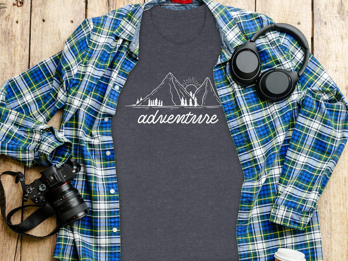 Adventure Awaits Mountains Graphic Tee Nature Lovers T-Shirt