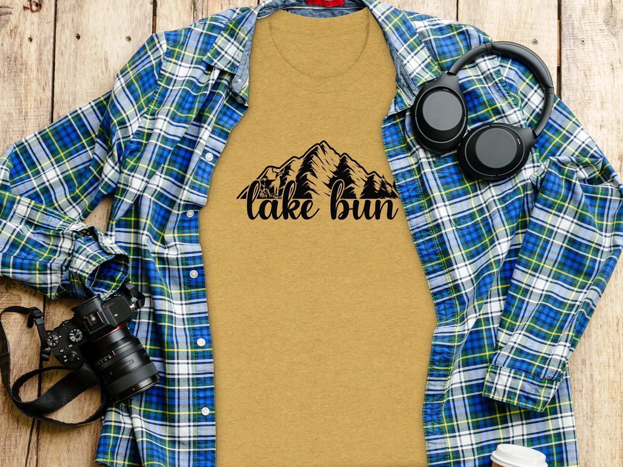 Lake Bun Mountains Nature Lover Graphic Design T-Shirt