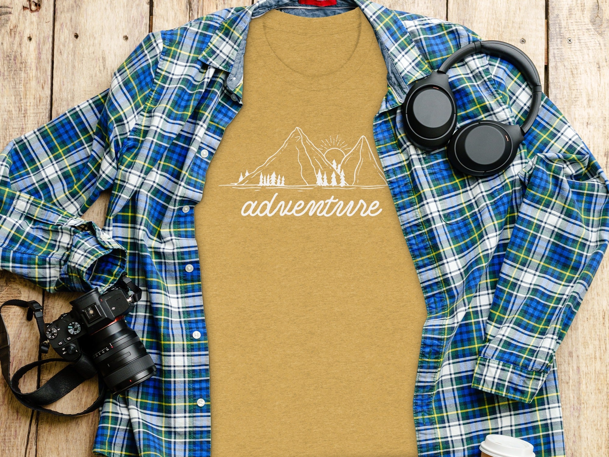 Adventure Awaits Mountains Graphic Tee Nature Lovers T-Shirt