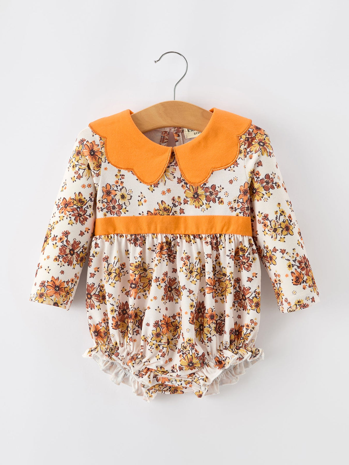 Fall Orange Floral Baby Bubble Petals Collar