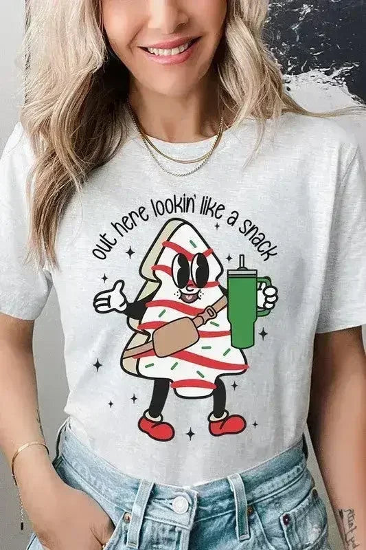 Christmas Cookie Graphic T-Shirt - "Lookin' Like a Snack" | Femstylo