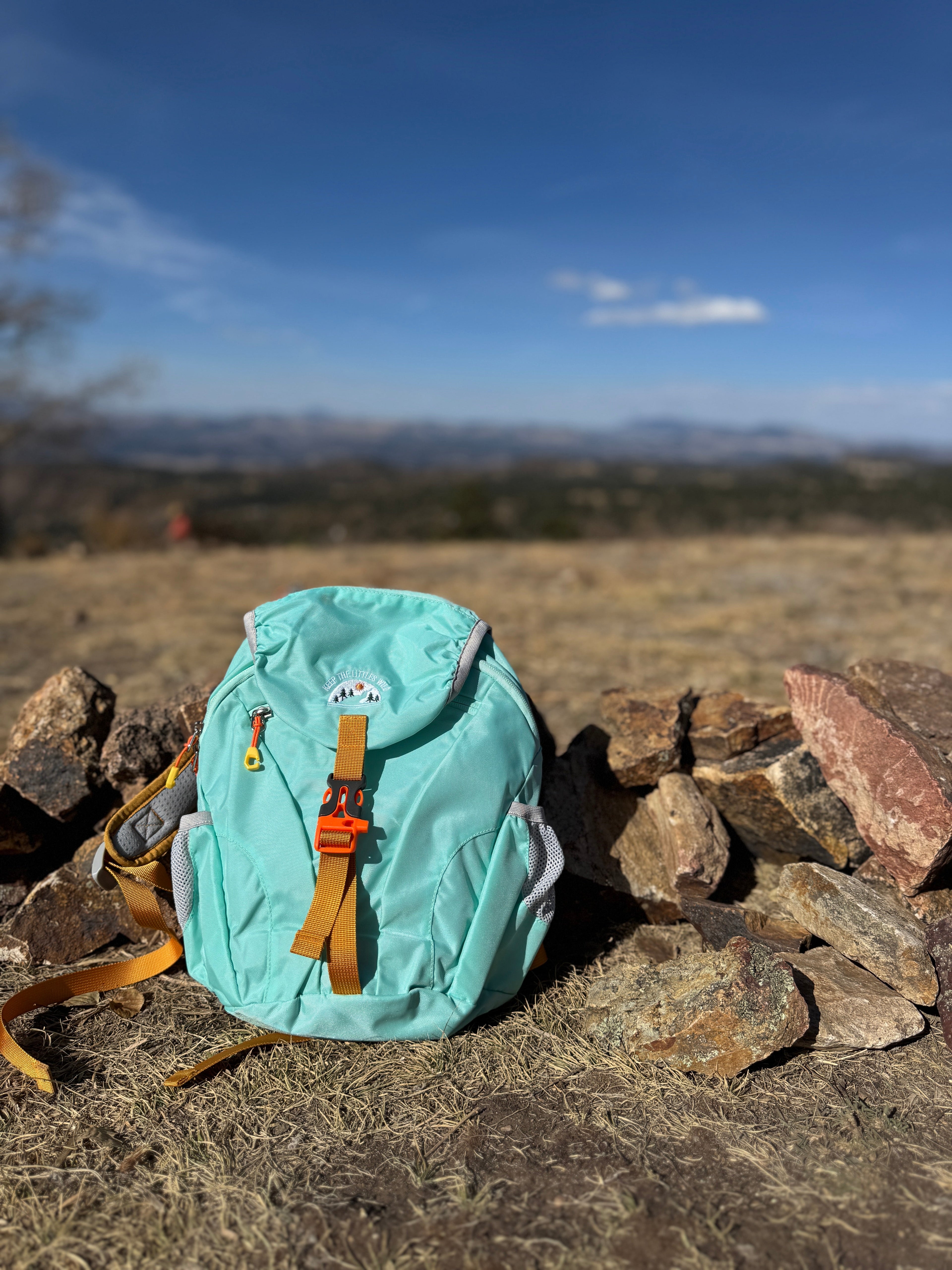 Kid’s (Ages 2 to 7) light blue Hiking Pack - Water Bladder System Compatible for Young Hikers