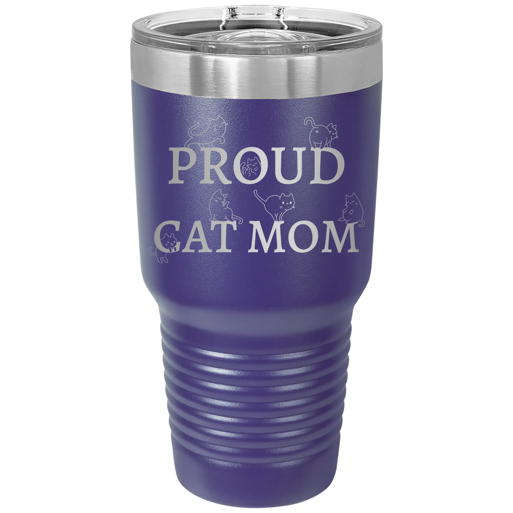Proud Cat Mom 30 oz Tumbler | Purple
