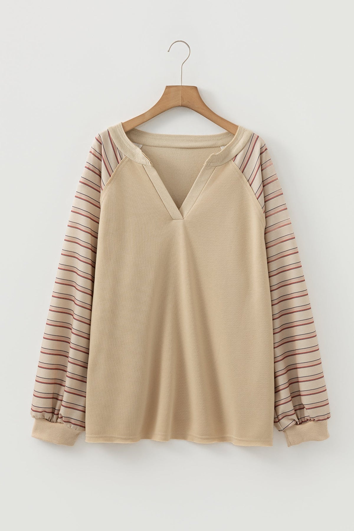 Plus Size Stripe Patchwork Raglan Sleeve Jumper