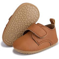 HsdsBebe Baby Boys 12-18 Months Brown Sneakers Hook & Loop Closure Oxford Shoes