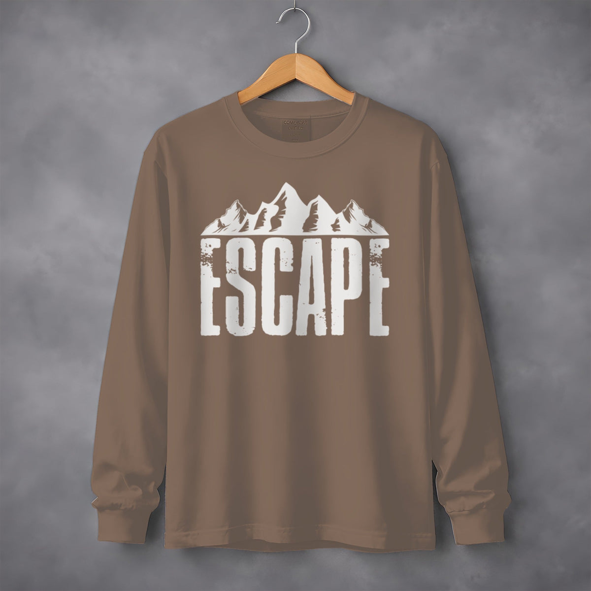 Escape to Nature with Mountain Graphic Art Long Sleeve T-Shirt