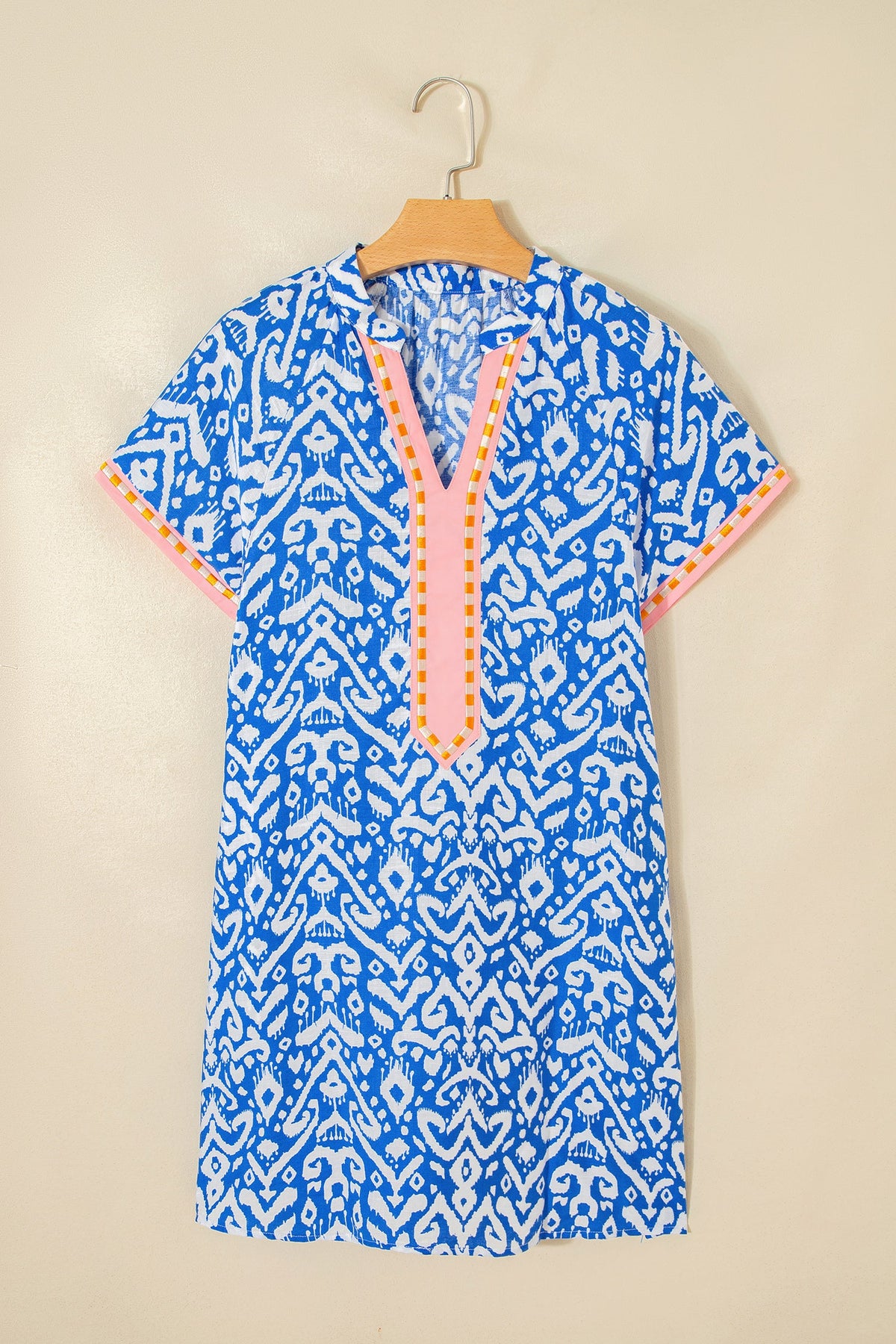 Western Stripe Colorblock Short Sleeve Mini Dress