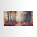 Misty Autumn Woods Framed Canvas Print, Moody Fall Pathway Art, Fall Home Decor, Modern Farmhouse Seasonal Wall Art, Holiday Gift Idea