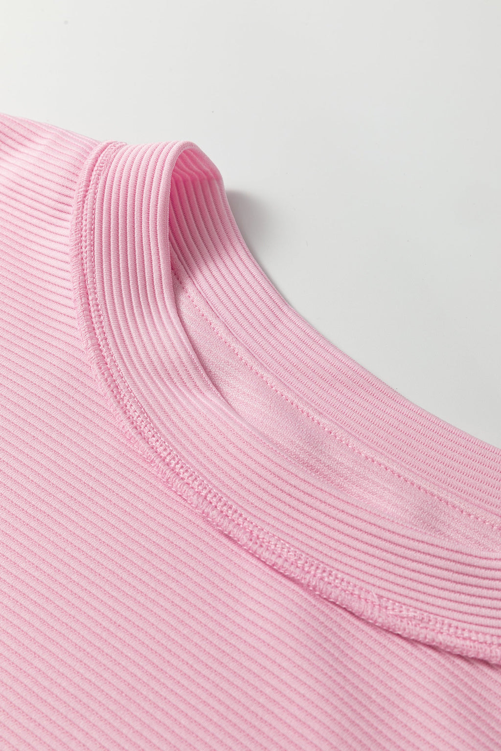 Plus Size Solid Ribbed Drop Shoulder Top