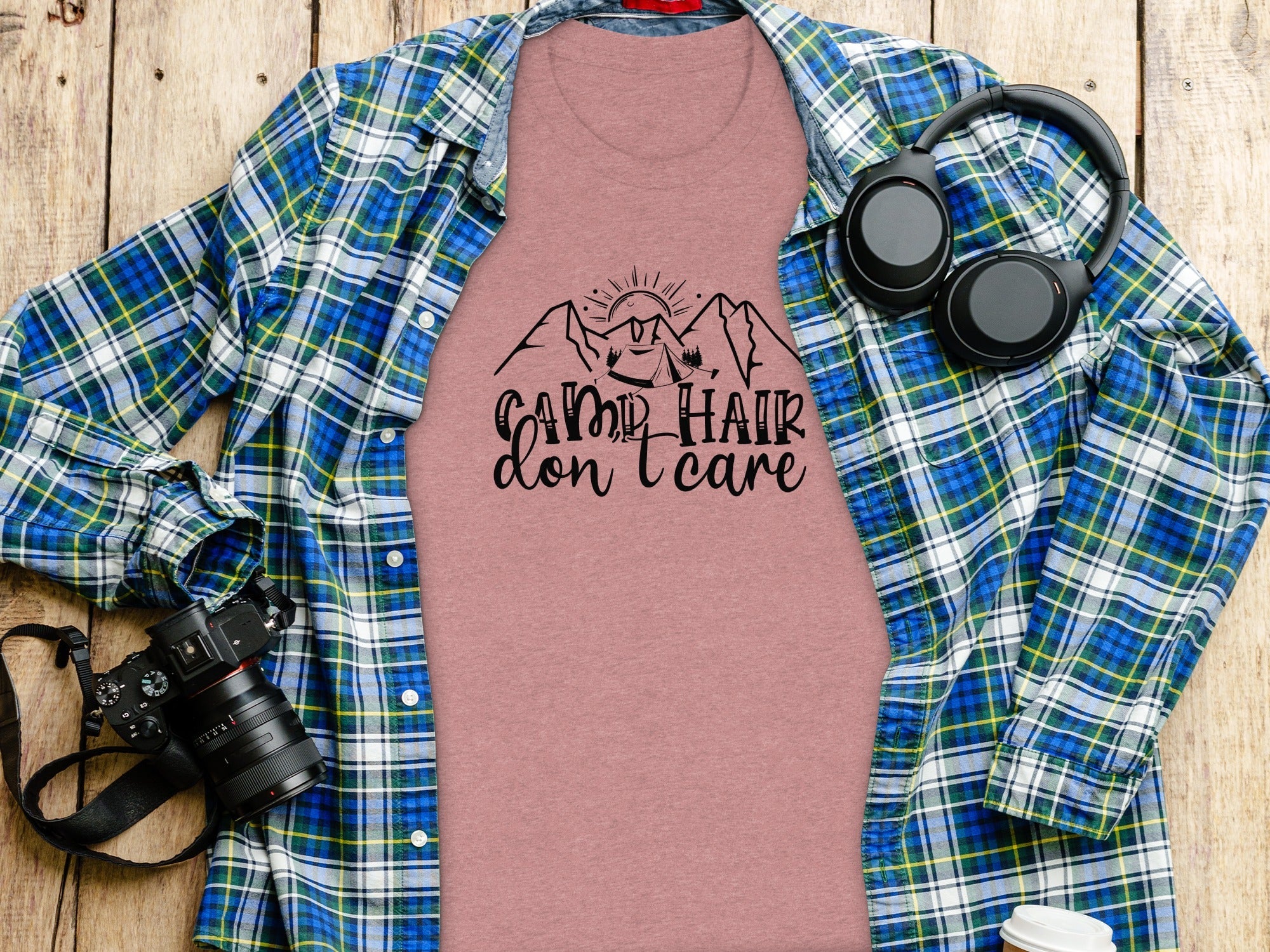 Camp Hair Don't Care Mountain Adventure T-Shirt