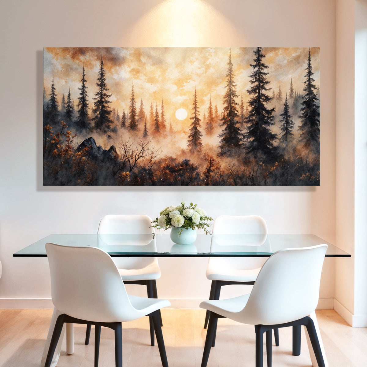 Rustic Forest Sunset Wall Art
