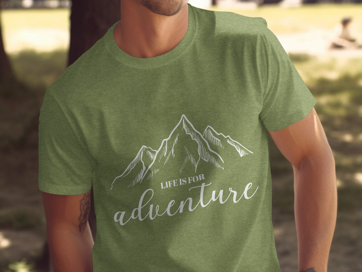 Life Is For Adventure Mountains Graphic Illustration T-Shirt