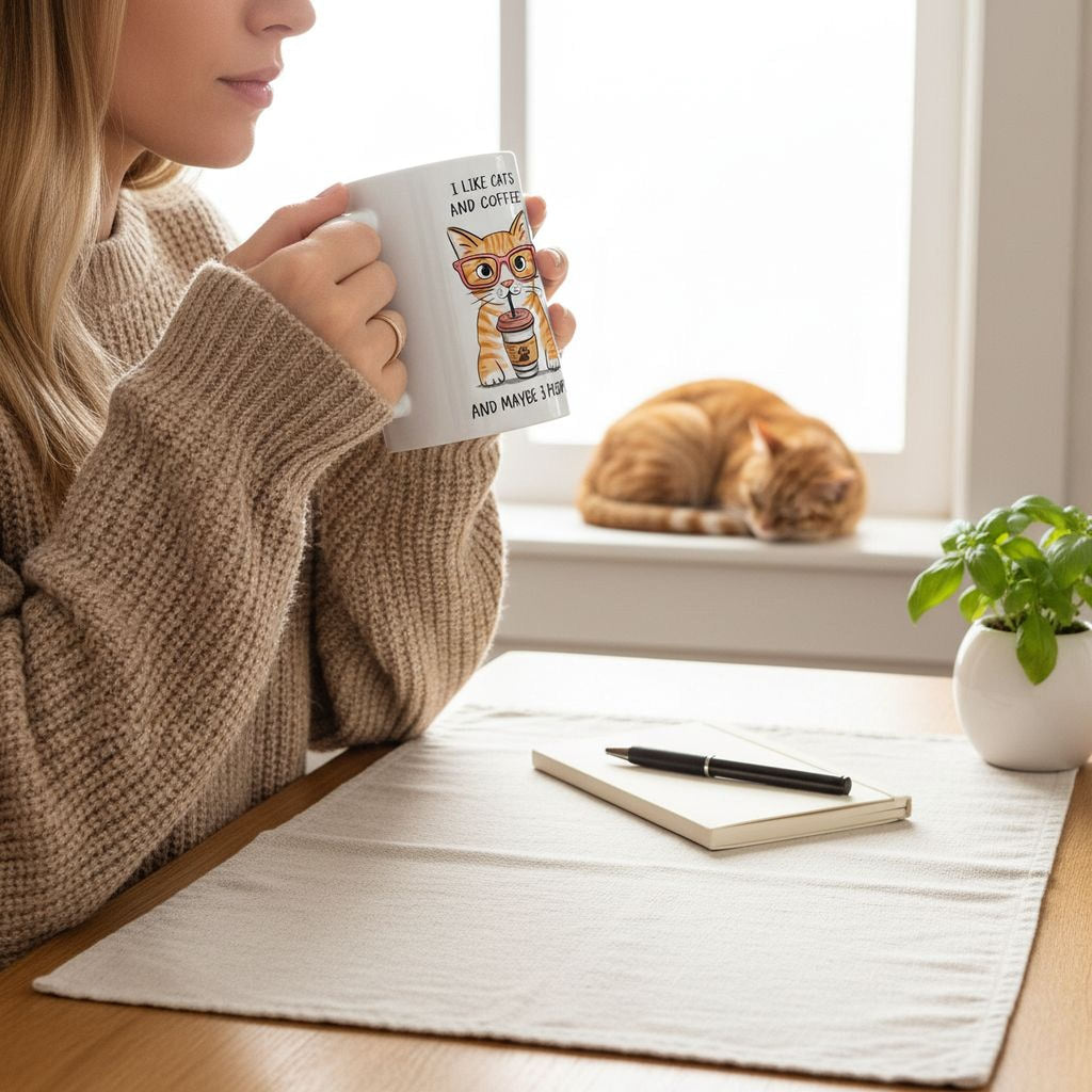 Orange Tabby Cat Mug – Funny Cat Coffee Mug | Ceramic Microwave Safe Cup