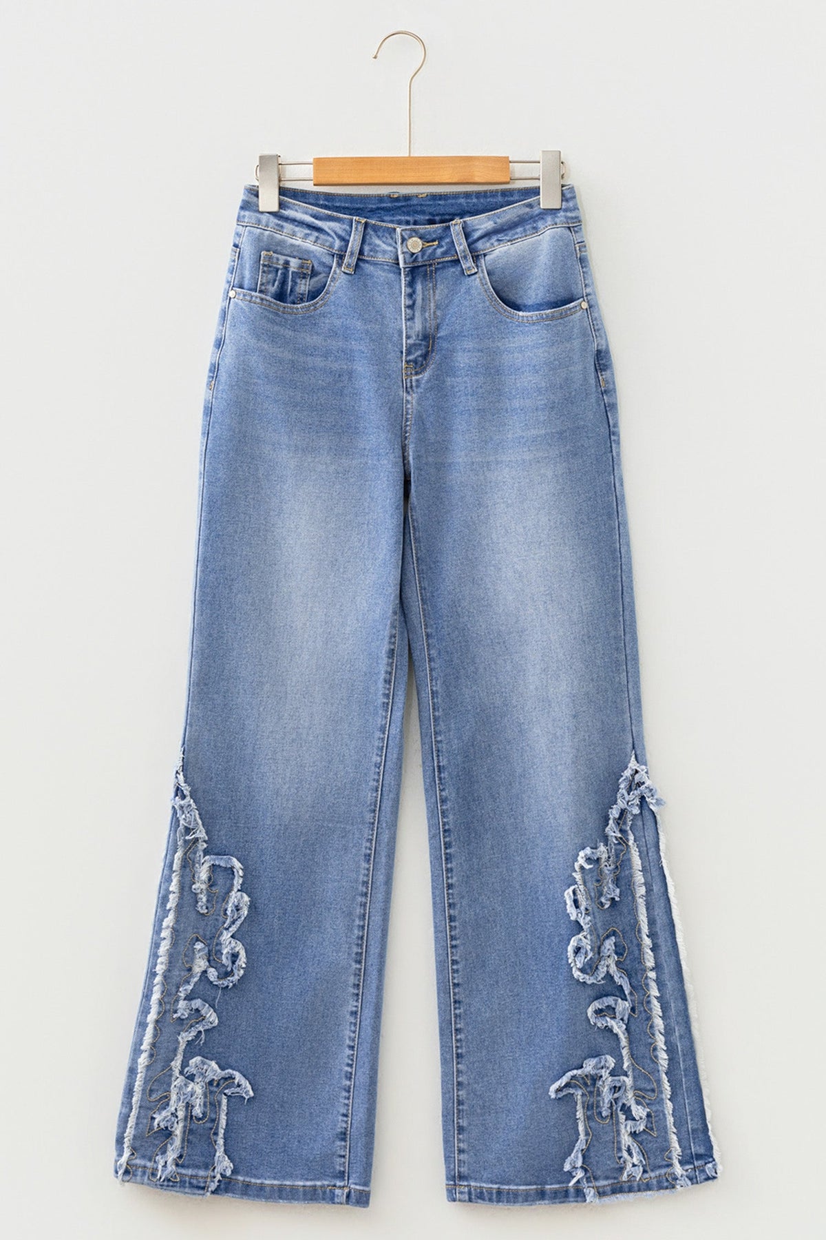 Western Embroidered Flare Leg Full Length Jeans