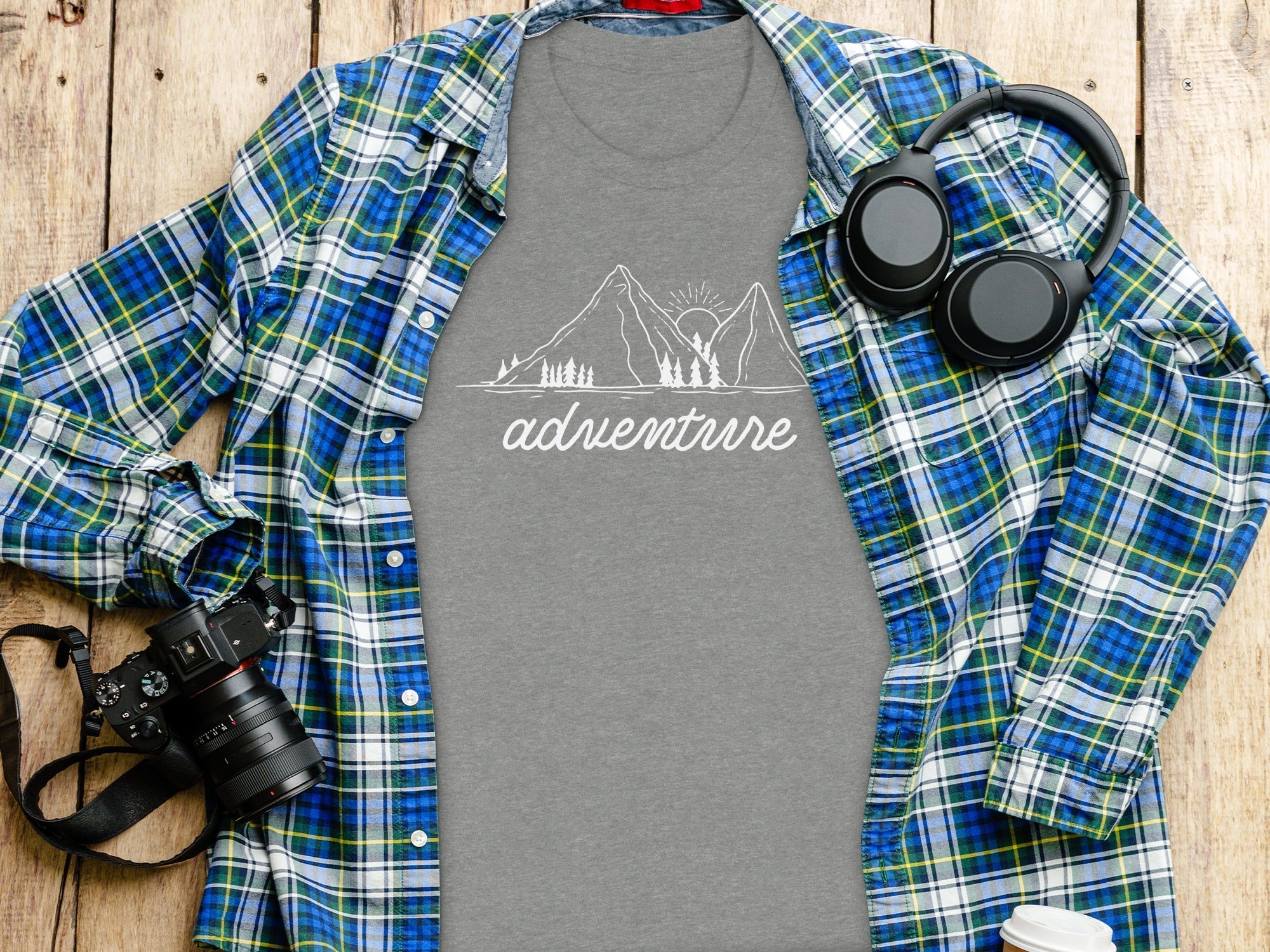 Adventure Awaits Mountains Graphic Tee Nature Lovers T-Shirt