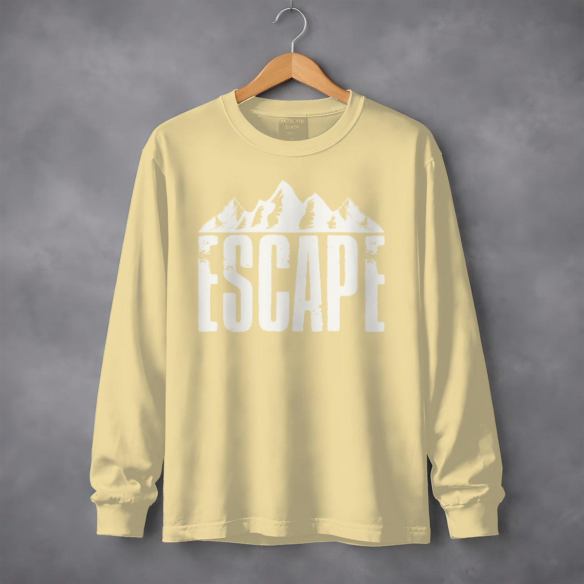 Escape to Nature with Mountain Graphic Art Long Sleeve T-Shirt