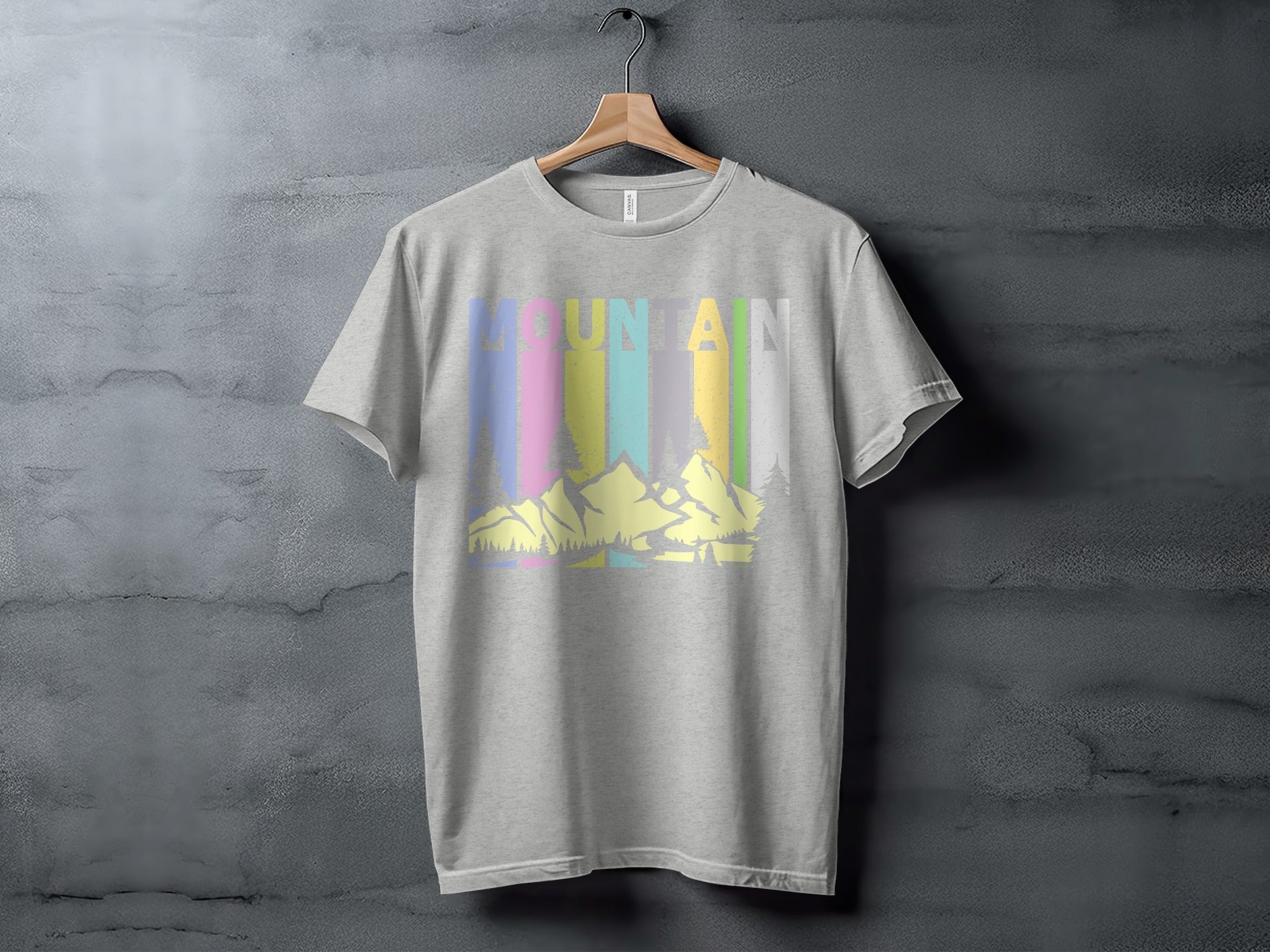 Colorful Mountain Scenery Graphic T-Shirt Long Sleeve T-Shirt