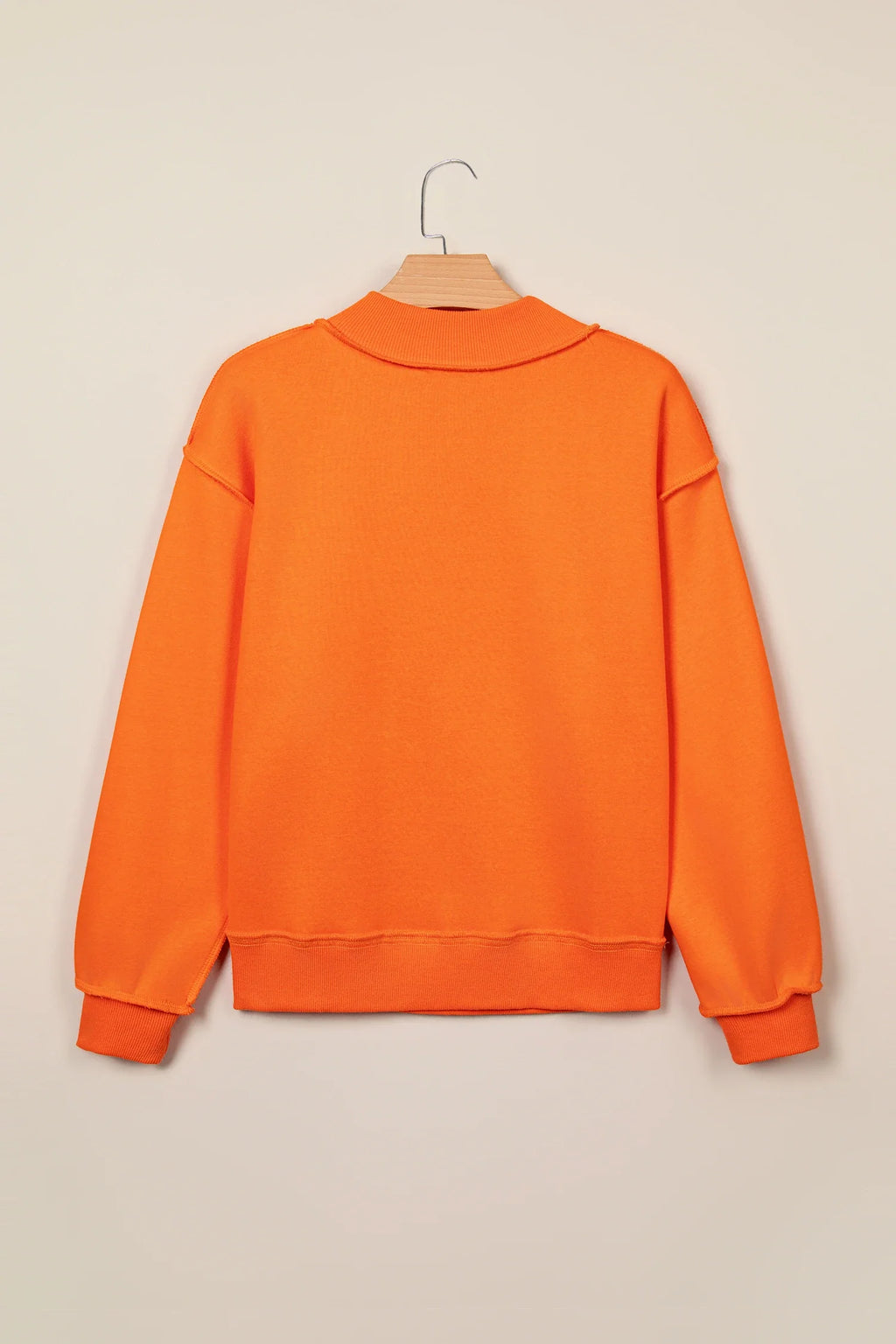 PRAY Letter Print Embroidered Mock Neck Sweatshirt