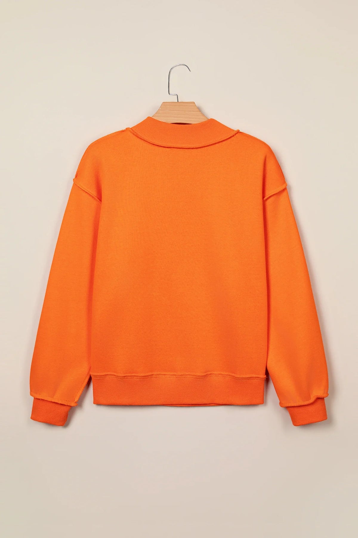 PRAY Letter Print Embroidered Mock Neck Sweatshirt