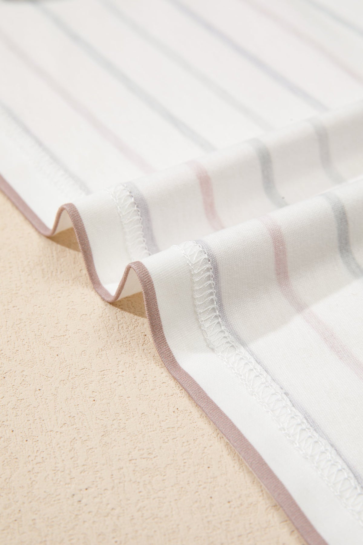 Plus Size Stripe V-Neck Short Sleeve Tee