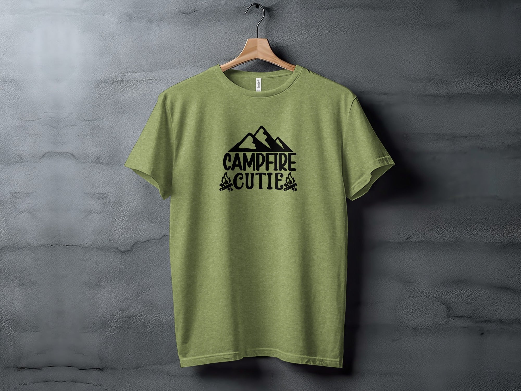 Campfire Cutie With Mountain Silhouette Graphic T-Shirt