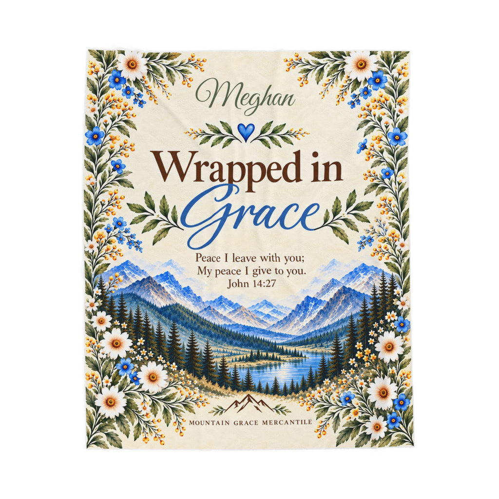 Wrapped in Grace Personalized Prayer Blanket | Christian Scripture Gift