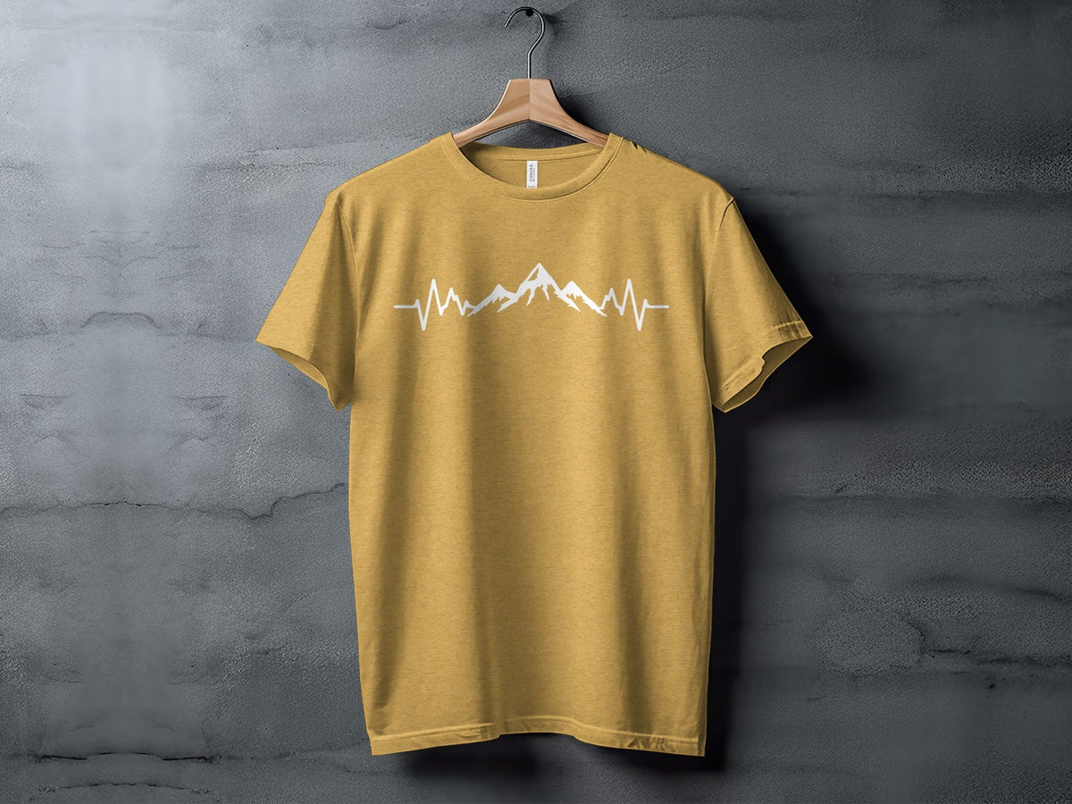 Mountain Heartbeat Line Illustration Graphic Design T-Shirt