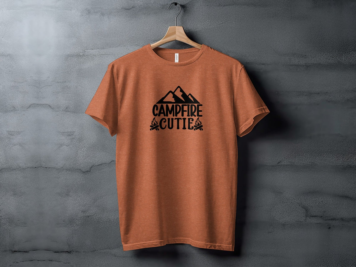 Campfire Cutie With Mountain Silhouette Graphic T-Shirt