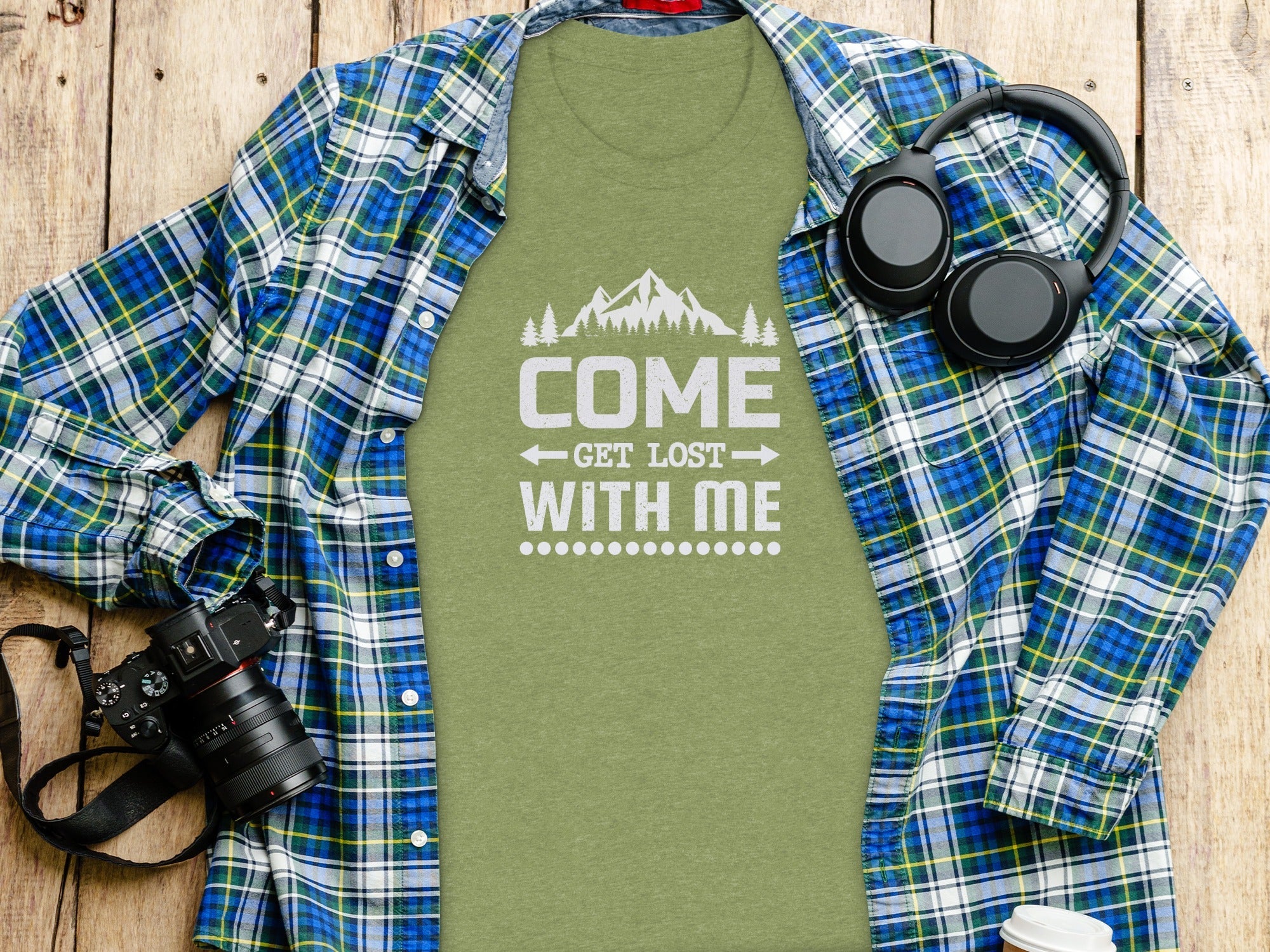 Come Get Lost With Me Mountains and Trees Graphic T-Shirt