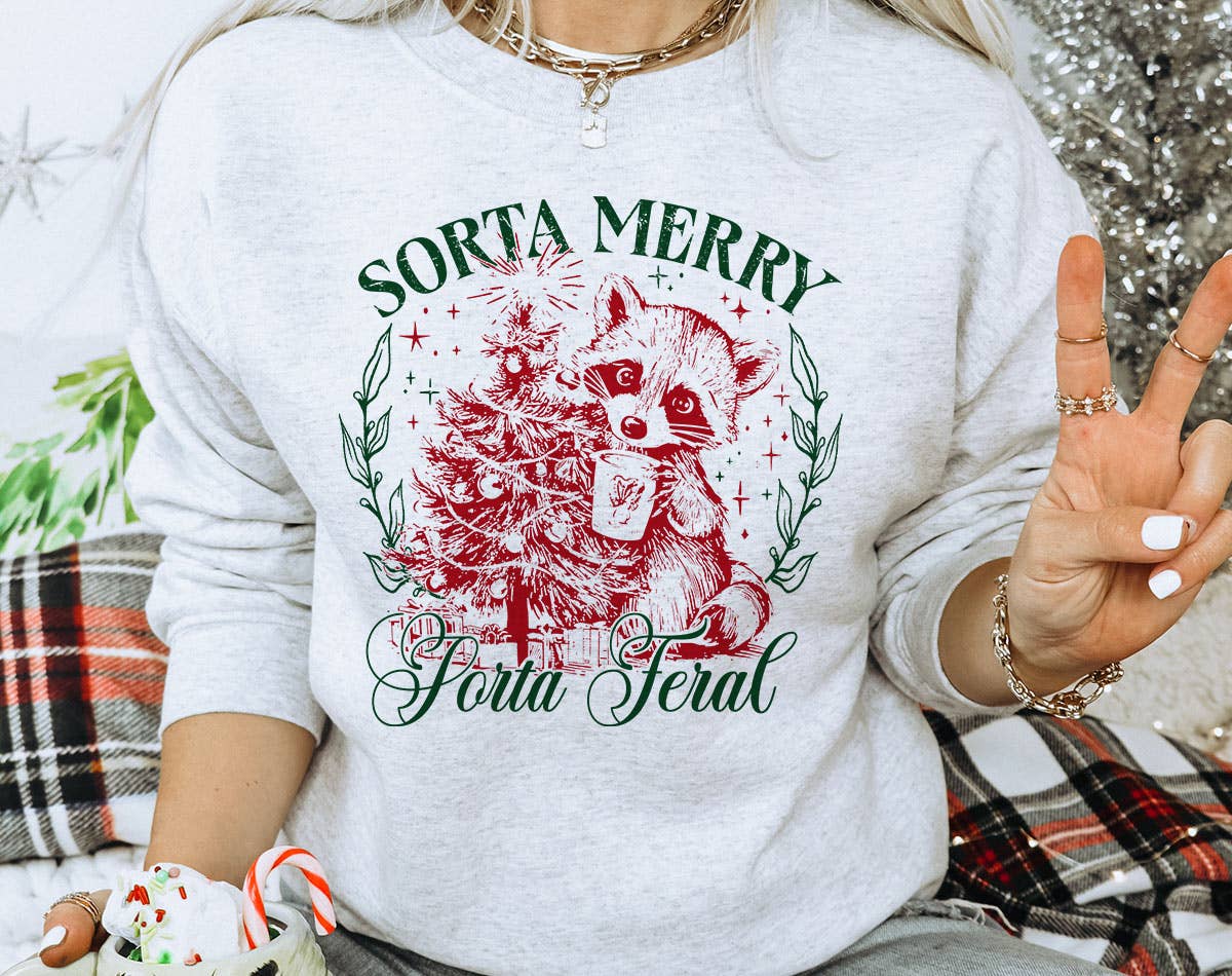 Ugly Christmas Sweater Sweatshirt – Sorta Merry Sorta Feral