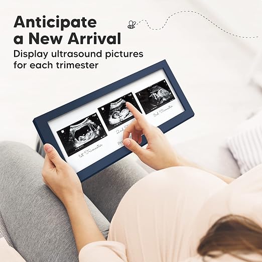 Trio Baby Sonogram Frame (Midnight Blue)