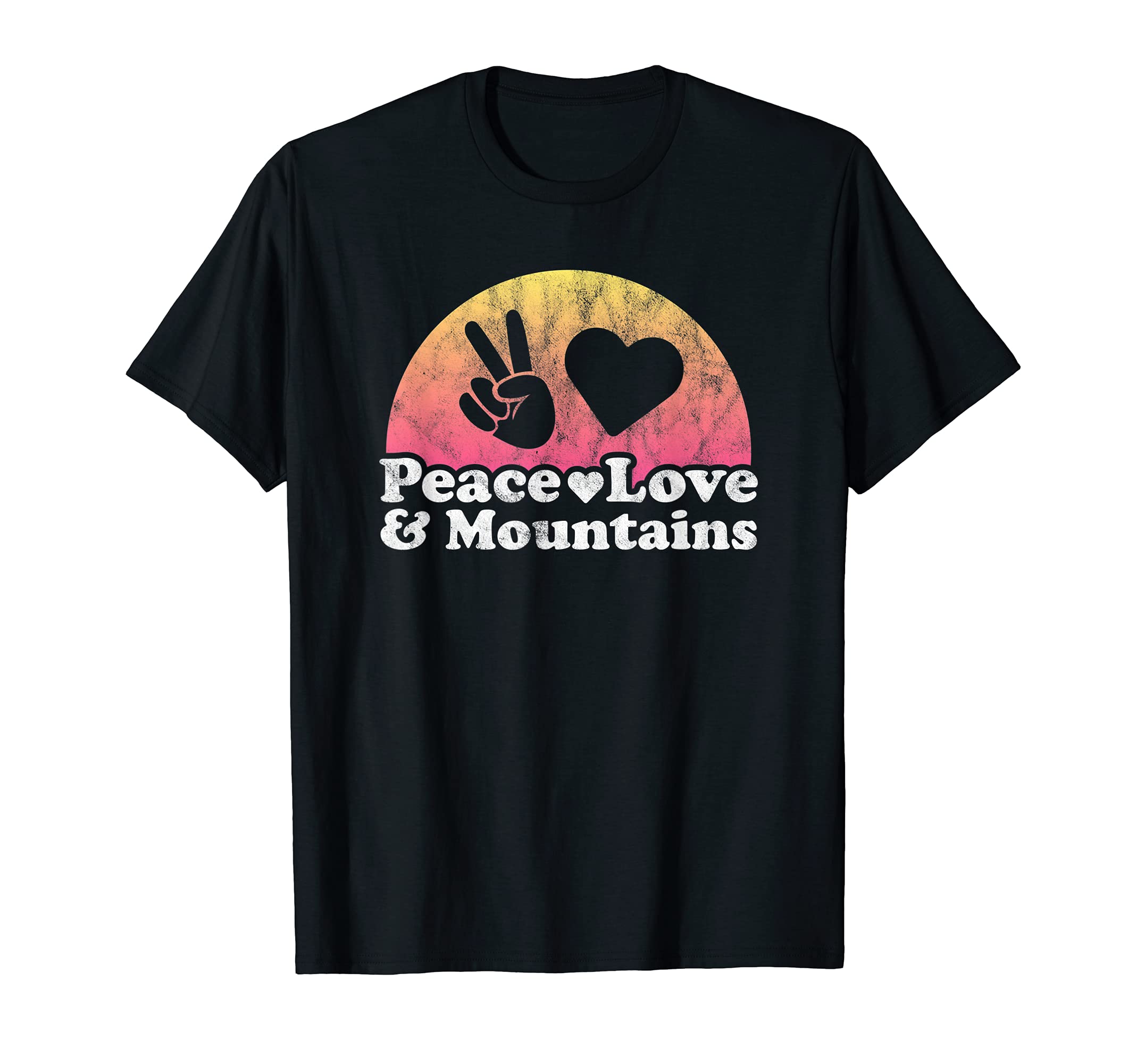 Peace Love And Mountains T-Shirt - Graphic Print Men Women