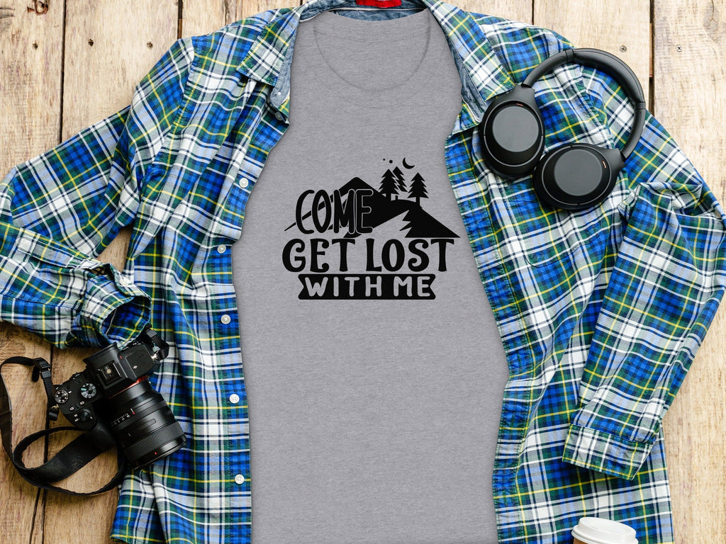 Come Get Lost With Me Mountains and Trees Graphic T-Shirt