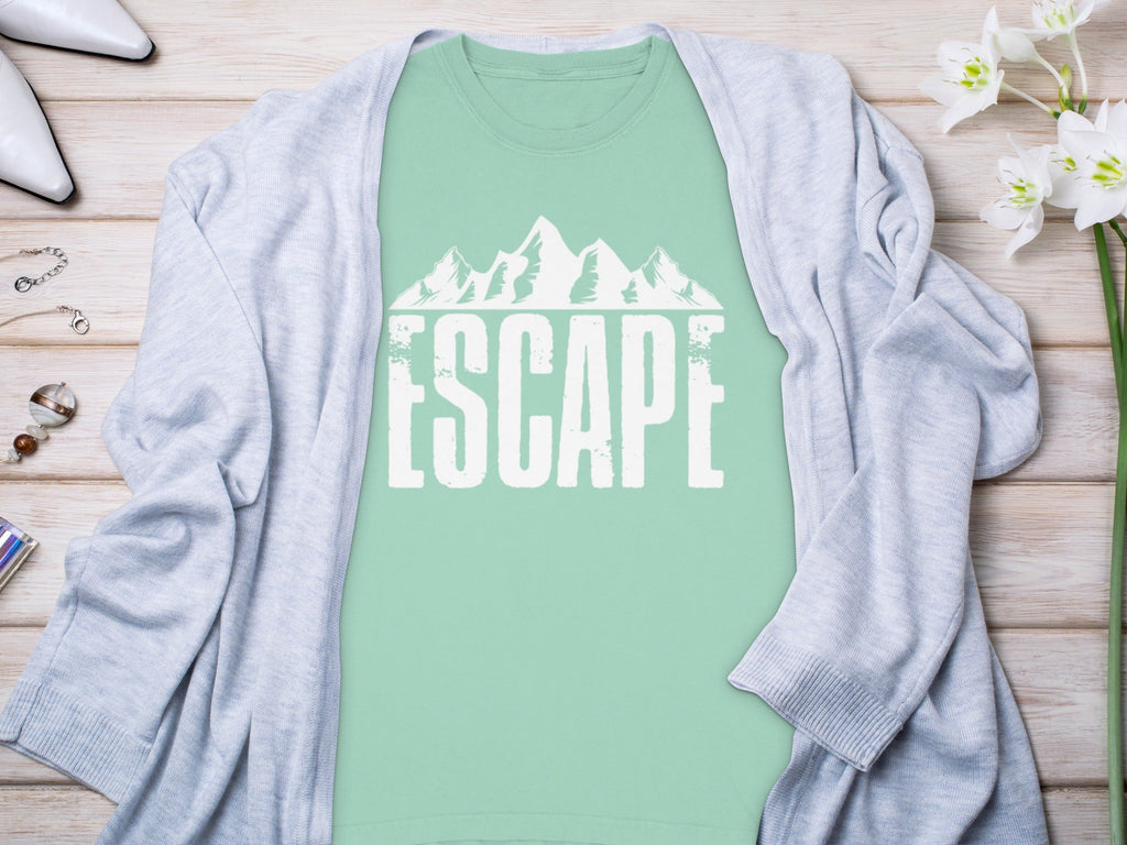 Escape to Nature with Mountain Graphic Art Long Sleeve T-Shirt