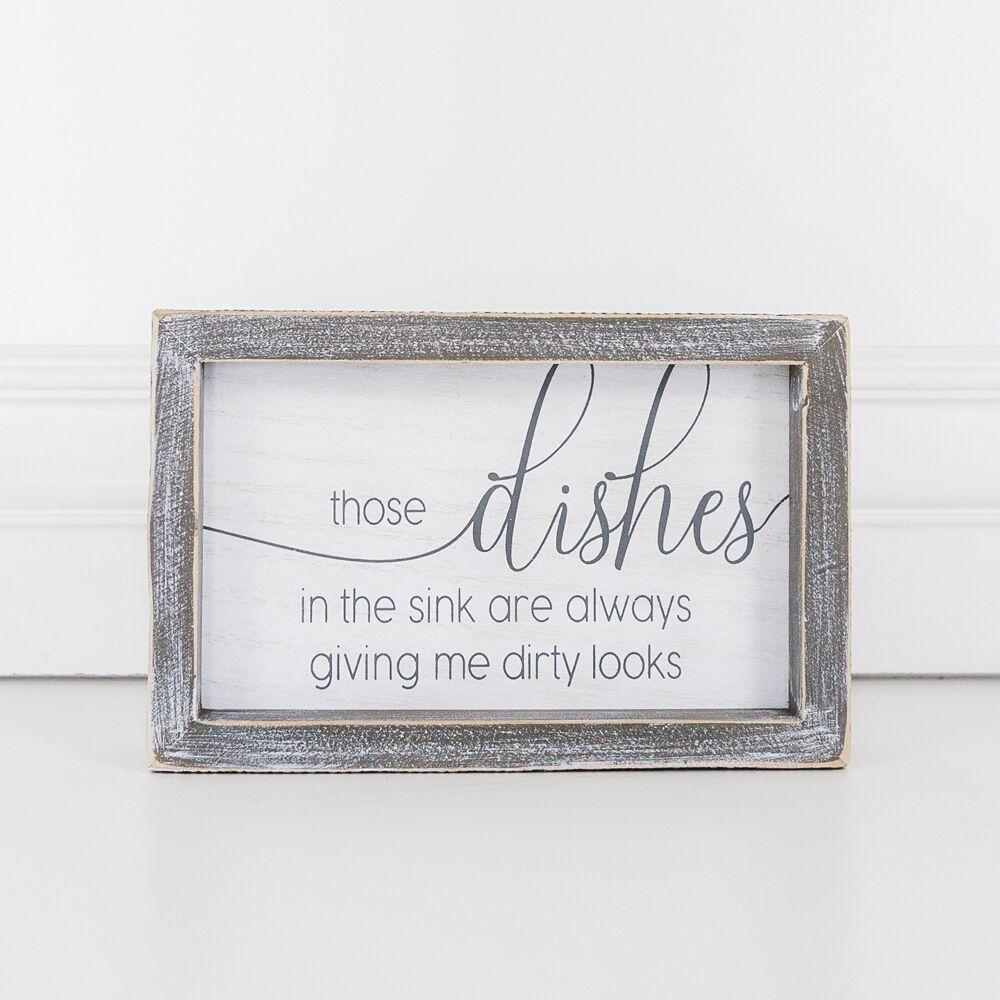 Funny Kitchen Wood Sign Those Dishes In The Sink Are Always Giving Me Dirty Looks Farmhouse