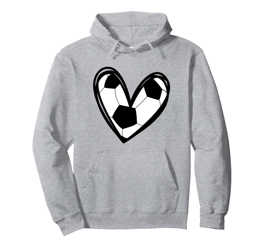 Football Soccer Heart Teen Hoodie - Novelty Apparel Unisex