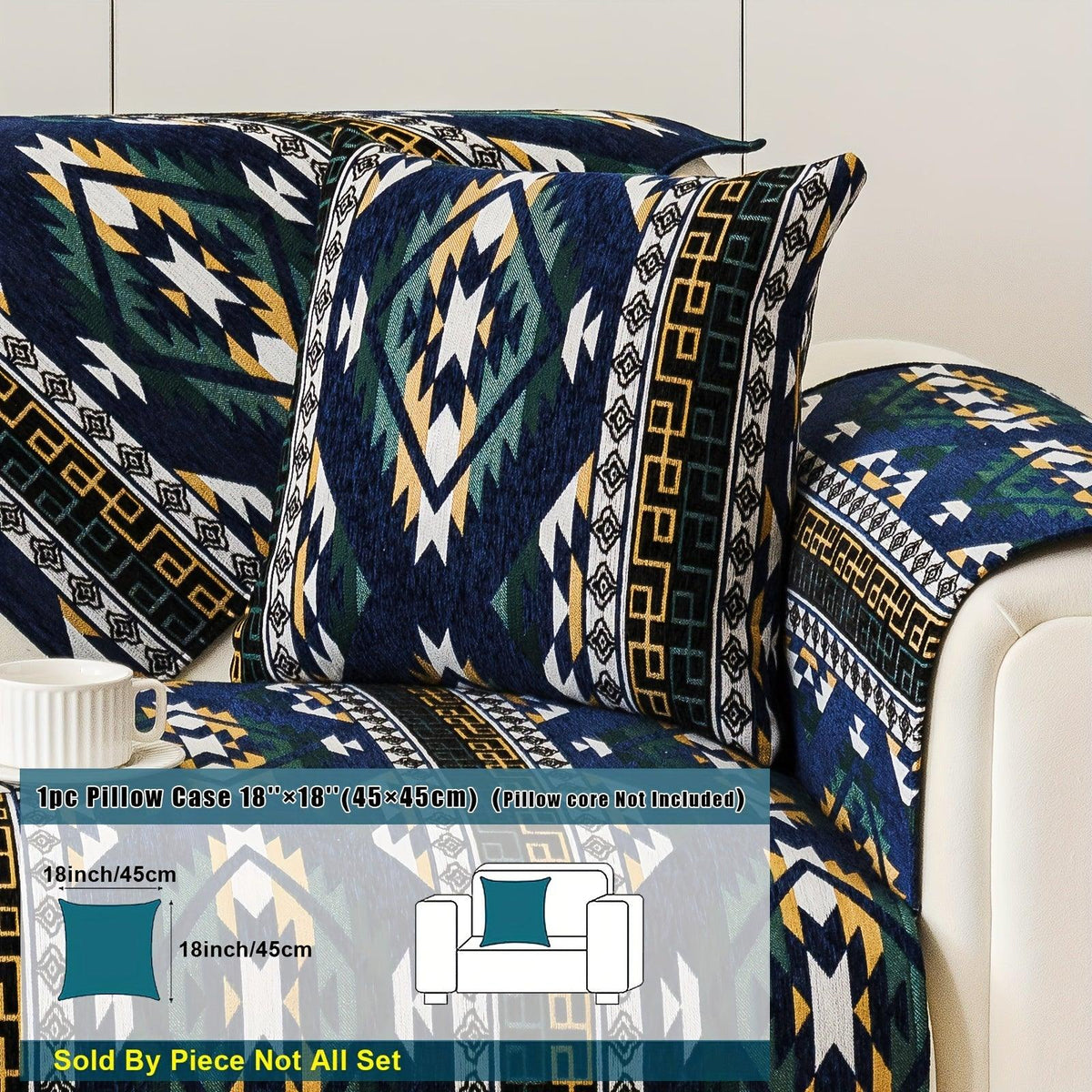 Boho Couch Cover - Chic Snow Chenille Sofa Slipcover